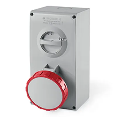 Priza interblocabilan63A 3P+E 11h 440-460V 60Hz 136X275MM_PAR terminal cu surub Cu interblocaj mecanic