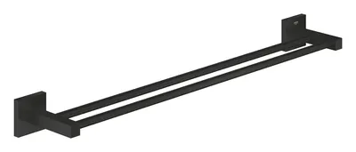 Bara prosop Grohe, Start Cube Double Towel Bar 600mm, montare pe perete, fixare ascunsa, 600mm lungime, dubla, negru