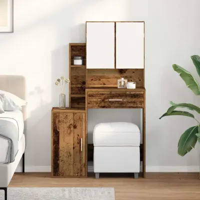 vidaXL Masă de Machiaj Lemn vechi 80 x 35 x 132 cm Lemn prelucrat