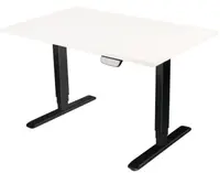 Birou electric ergonomic RFG - Metal negru, top alb