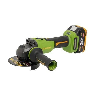 Flex polizor unghiular pe acumulator PROCRAFT PWA220, 1 × acumulator 20V / 4Ah, Brushless, 10000 rot/min