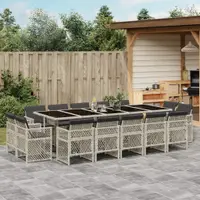 Gossi set mobilier de gradina cu perne 15 piese gri deschis poliratan