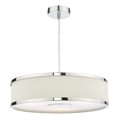 Lampa suspendata Alvaro 3 Light Single Pendant Polished Chrome Ivory