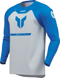 Tricou atv cross Thor Ridemode Menace, culoare gri albastru, marime 2XL