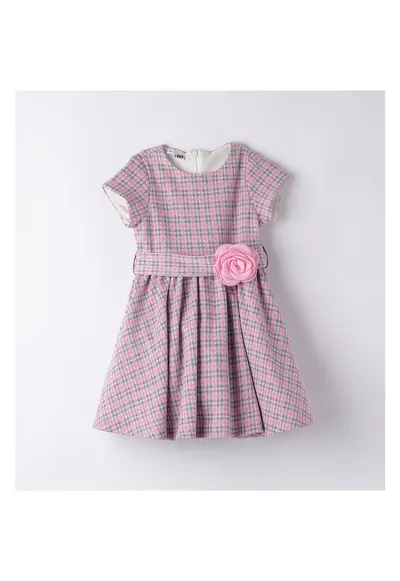 Rochie cu imprimeu carouri pentru fete - 4.A571