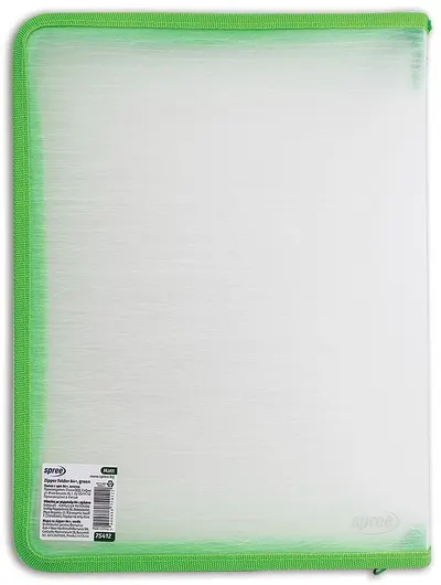 Dosar cu fermoar Spree - A4+, verde, mat