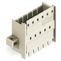 Panel feedthrough male connector; clamping collar; Pin spacing 5 mm; 6-pole; light gray