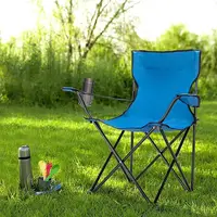 Scaun pliabil camping, manere, suport pahar, 50x82x80 cm
