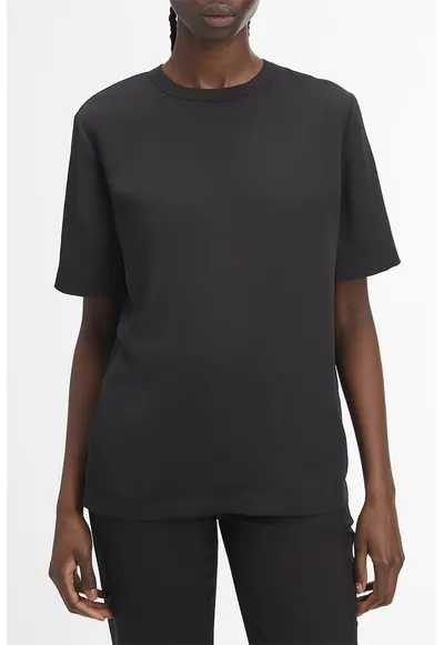 Tricou uni cu decolteu la baza gatului