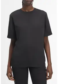 Tricou uni cu decolteu la baza gatului
