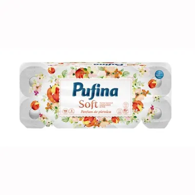 Hartie Igienica Pufina Soft, Piersica, 2 Straturi, 10 Role