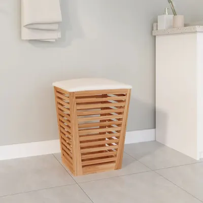 Gossi taburet de baie, 40,5x40,5x56 cm, lemn masiv de nuc