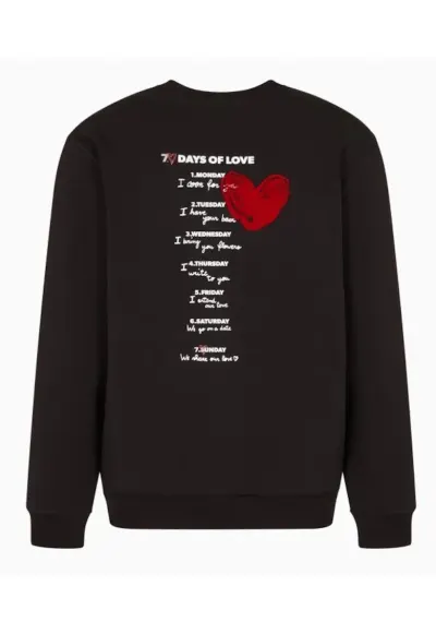 Bluza unisex TRAIN 7.CUORE U T-TOP CN COPL ST - Bumbac - Negru - Negru