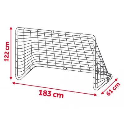 Poarta fotbal pentru copii 183x122x61 cm Neo-Sport cu cadru din otel,plasa rezistenta,4 ancore de montare incluse Footbal Play