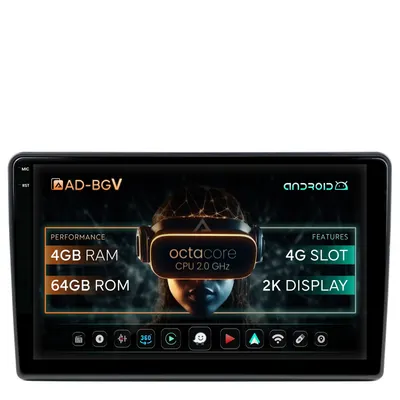 Navigatie Citroen Nemo Fiat Fiorino Peugeot Bipper (2007-2021), Android, V-Octacore 4GB RAM + 64GB ROM, 10.1 Inch - AD-BGV10004+AD-BGRKIT331