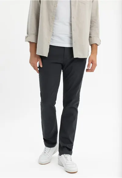 Pantaloni chino din bumbac - Comfort Fit - R-Marshall - albastru marin - Bleumarin