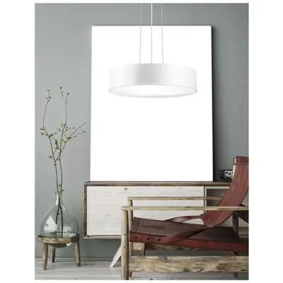 Lampa suspendata FINEZZA Metal & Acrylic Diffuser Mat Alb Outside & Inside Alb Fabric Wire LED E27 3x12 Wat 230 Volt IP20 Fara bec