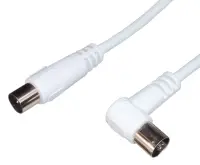 Cablu antena coaxial unghi 90 grade T-M alb 3m, ktmf03U