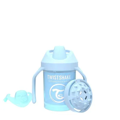 Cana cu tetina adaptor moale Twistshake Mini Cup - Gri, 230 ml