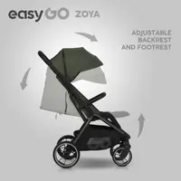Carucior 2 in 1 pentru copii Easy Go Zoya Jungle cu pliere automata Dual Fold, pana la 22 kg, copertina XXL, pozitie de somn si spatar inalt
