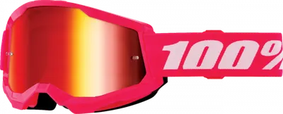 Ochelari cross atv 100% Strata 2 Junior Pink, lentila oglinda, culoare rama roz