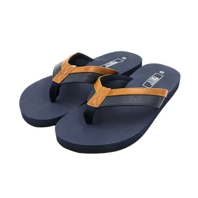 Șlapi flip-flop bărbați, Perletti, talpă bleumarin, 45 EU