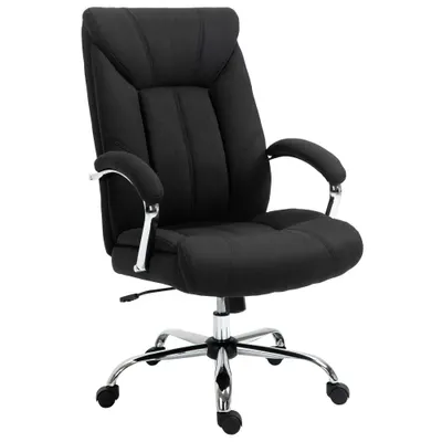Vinsetto Fotoliu de birou, scaun de birou ergonomic, înălțime reglabilă, spătar înalt, funcție de înclinare, 65x78x118cm, negru | Aosom Romania