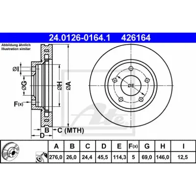 Disc frana ATE 24.0126-0164.1