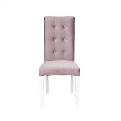 Scaun living TEO LUX, picioare lemn alb, stofa roz pudra, 46x60x98 cm