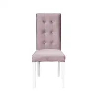 Scaun living TEO LUX, picioare lemn alb, stofa roz pudra, 46x60x98 cm