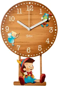 Ceas de perete pentru copii Dekori - Pinocchio, cu pendul