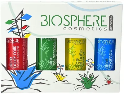 Aloe Plus Lanzarote Set Biosphere - Loțiune de corp, gel de duș, șampon și dermogel, 4 x 100 ml