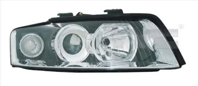 Far stanga potrivit AUDI A4 - (H7, reglaj electric, fundal negru/insertii crom)