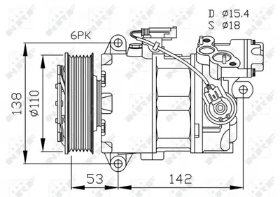 Compresor aer conditionat AC potrivit BMW Seria 1 (E81), 1 (E82), 1 (E87), 1 (E88), 3 (E90), 3 (E91), 3 (E92), 3 (E93), X1 (E84) 1.6 2.0 06.04-06.15