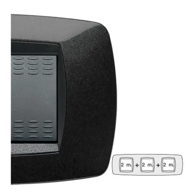 Placa ornament technopolimer, 2+2+2 module, neagra