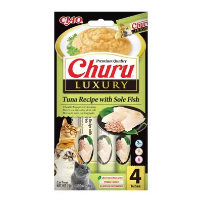 Churu Luxury, Recompensa Cremoasa Pisici, Ton si Limba de Mare, 14 g x 4 buc