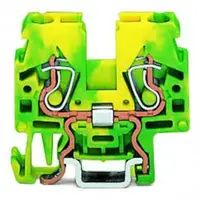 2-conductor ground terminal block; 2.5 mm²; lateral marker slots; for DIN-15 rail; CAGE CLAMP®; 2,50 mm²; green-yellow