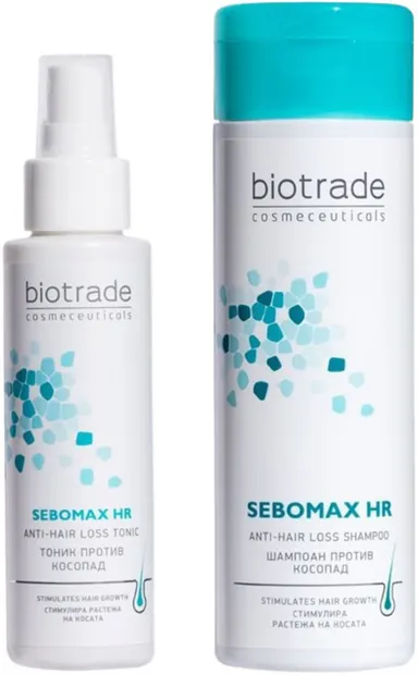 Biotrade Sebomax HR Set - Tonic și Șampon împotriva căderii părului, 75 + 200 ml