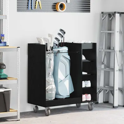 vidaXL Dulap Golf cu roata Simplu Stejar Negru 90 x 45 x 98 cm