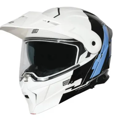 Casca moto Origine Adventure Cyborg rabatabila cu ochelari, culoare alb negru, marime XL
