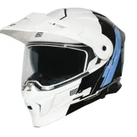 Casca moto Origine Adventure Cyborg rabatabila cu ochelari, culoare alb negru, marime XL