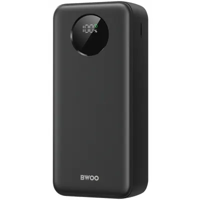 Baterie Externa BWOO BO-P64, 30000mAh, 22.5W, QC + PD, 1 x USB-C - 2 x USB-A, Neagra
