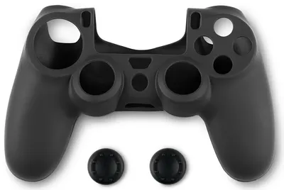 Husă din silicon pentru controler și protecție pentru butoane Spartan Gear - DualShock 4, negru (PS4)