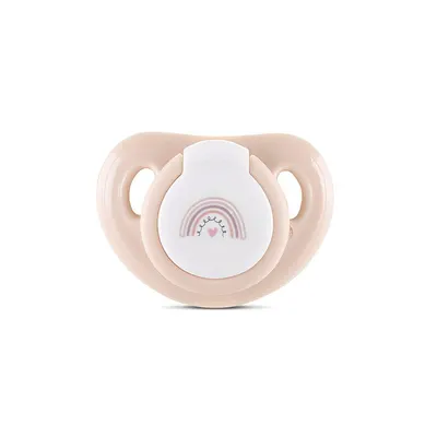 Set 2 suzete din silicon moale Mellow Rose cu capac 0 luni+