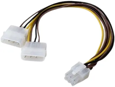 Adaptor VCom - CE313, 2xMolex/6pin PCI-E VGA, 0.15 m, negru