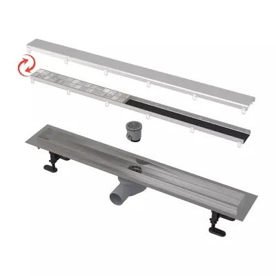 Set rigola dus cu capac faiantabil Alcadrain APZ2012-OPTION6 Optimal 85 cm
