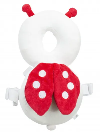 Pernuta protectie spate si cap pentru copii, Ikonka, in forma de rucsacel cu bretele reglabile, dimensiune 25 x 15cm, Buburuza