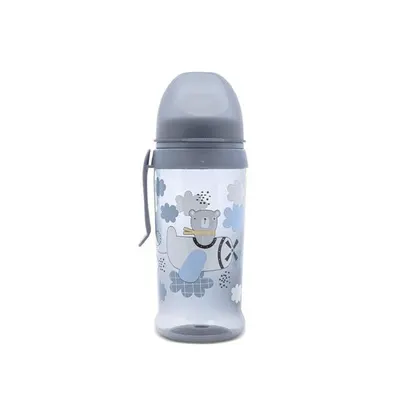 Biberon anticurgere cu clips si tetina lata, protejeaza gingiile, 6 luni+, 360 ml, My Friend Cameo Blue