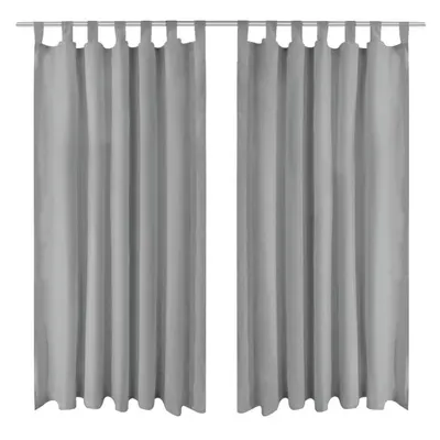 vidaXL Draperii micro-satin cu bride, 2 buc, 140 x 225 cm, gri