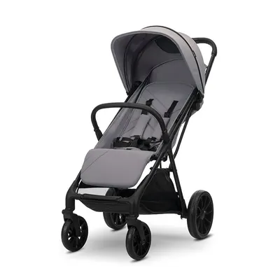 Carucior pentru copii Nuvella Grey, pliere cu o mana, spatar reglabil, copertina extensibila, 0-48 luni, pana la 22 kg
